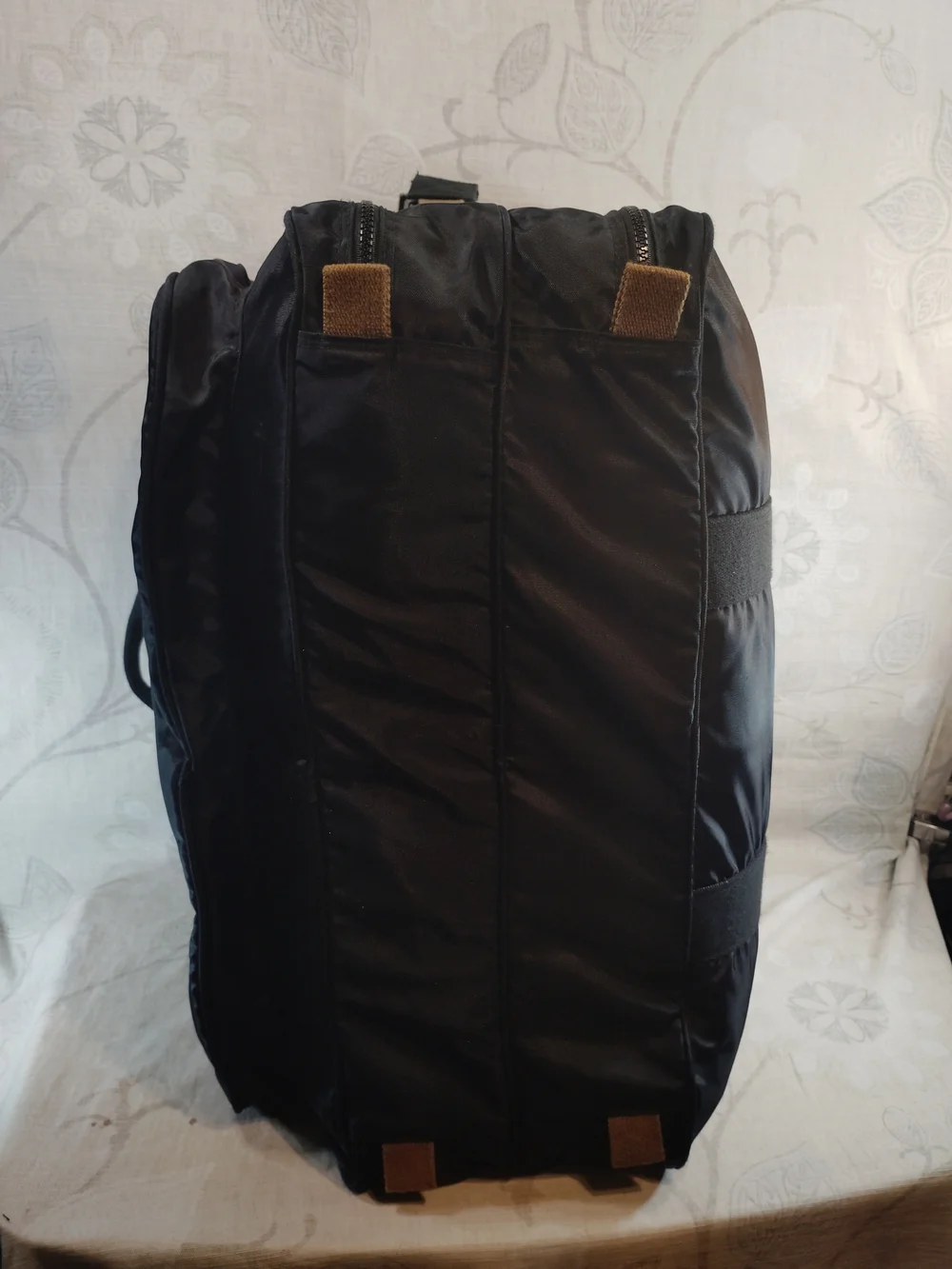 Crate & Barrel Black w/ Brown Accents Weekender Travel /Duffel Bag